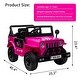 preview thumbnail 6 of 13, 12V Electric Ride-On Truck for Kids with Remote Control, LED Lights, MP3, Dual Modes, Safety Belt, Ages 3+, Adjustable Pink