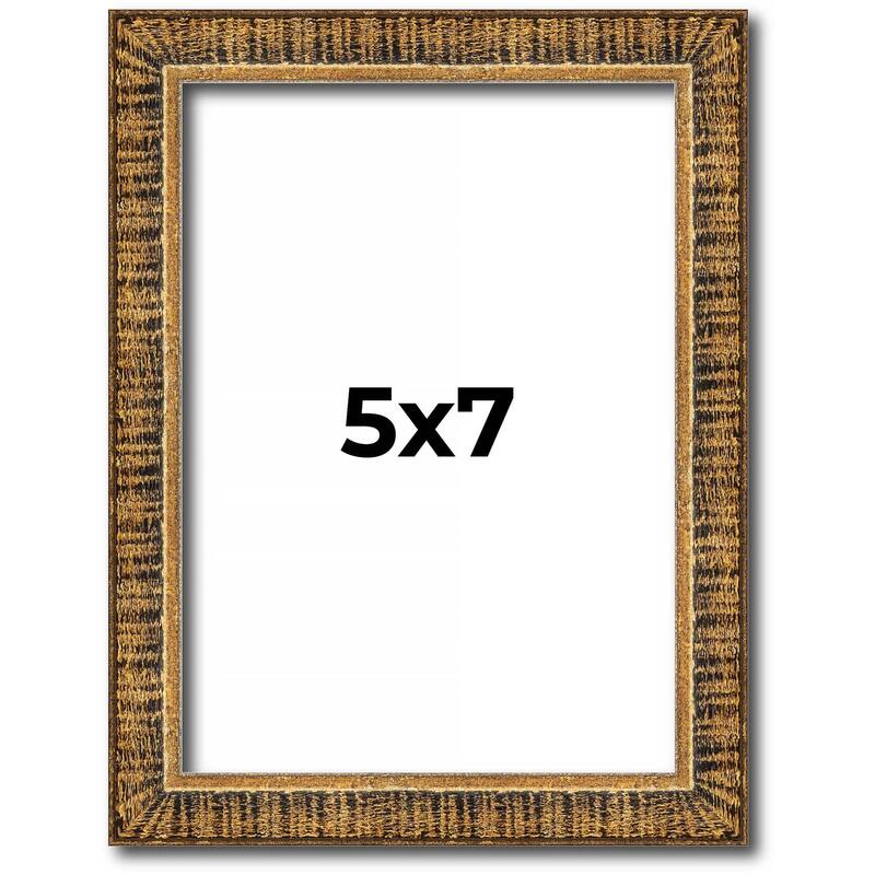 5x7 Frame Gold Solid Wood Picture Frame - Complete Modern Photo Frame