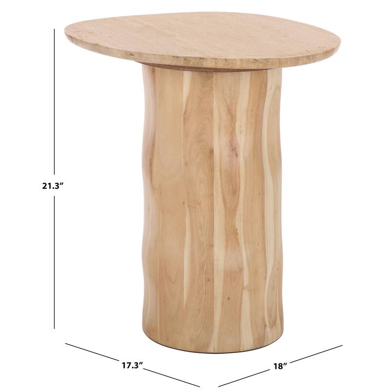 SAFAVIEH Couture Jennamira Travertine Accent Table - 18"W x 17"D x 21"H