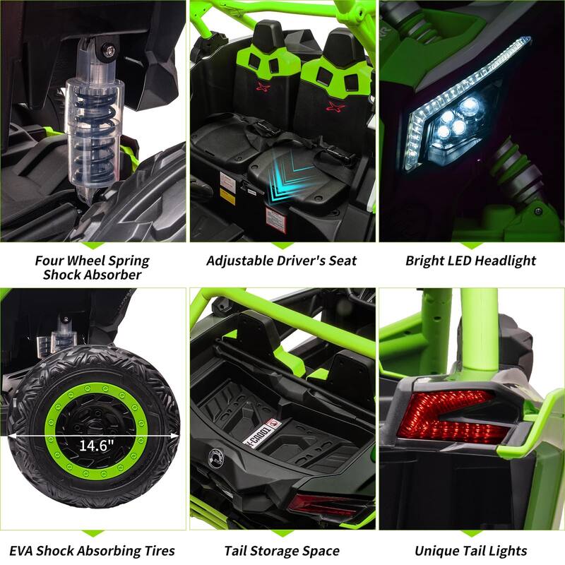 2 Seats Ride on UTV with Remote Control for Kids