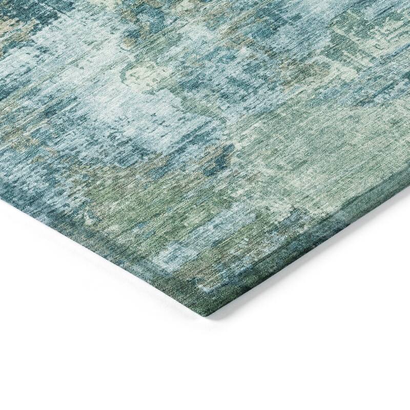 Machine Washable Indoor/ Outdoor Abstact Contemporary Chantille Rug