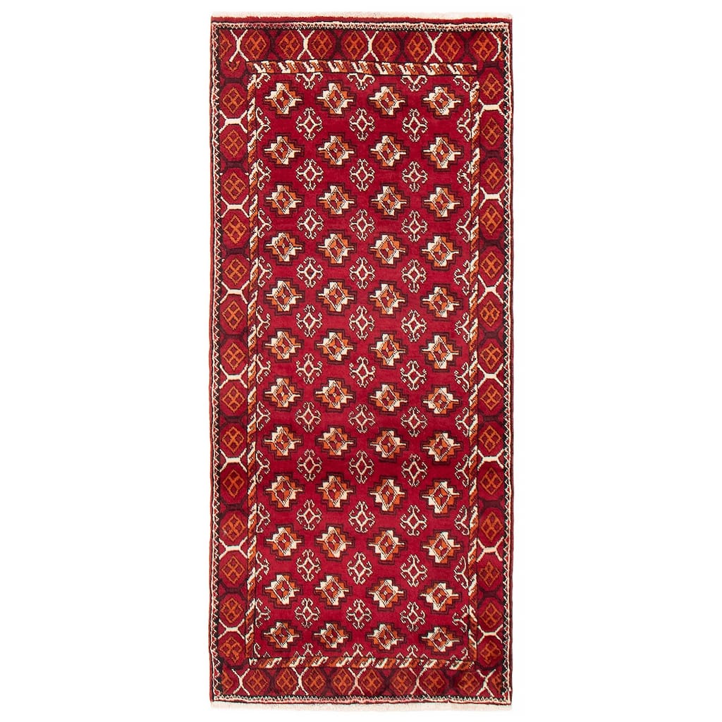 ECARPETGALLERY Hand-knotted Royal Baluch Red Wool Rug - 2'7 x 5'8