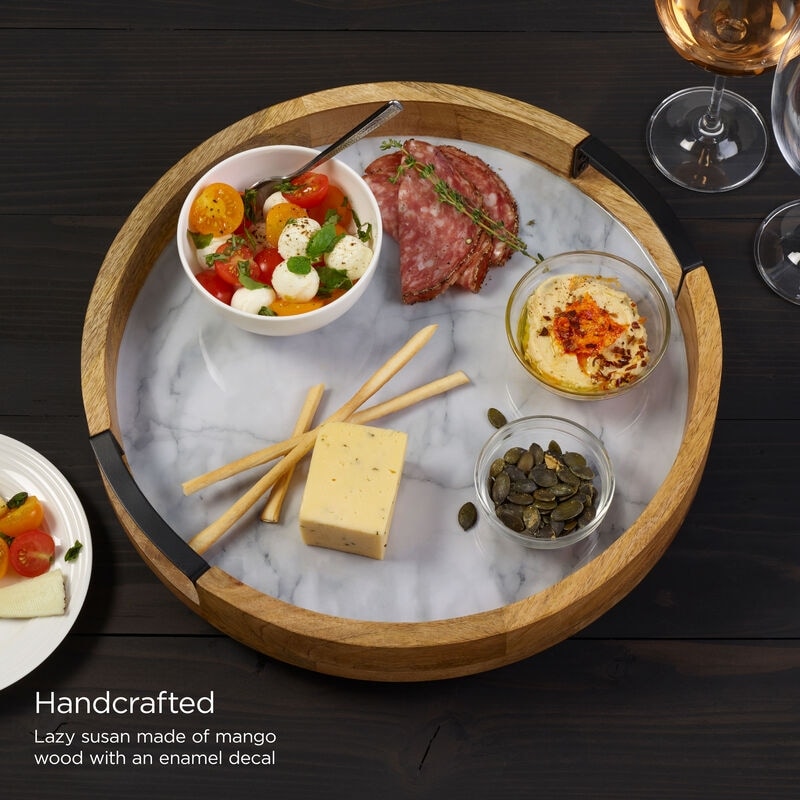 Mikasa Gourmet Basics Gray Marble Lazy Susan - On Sale - Overstock