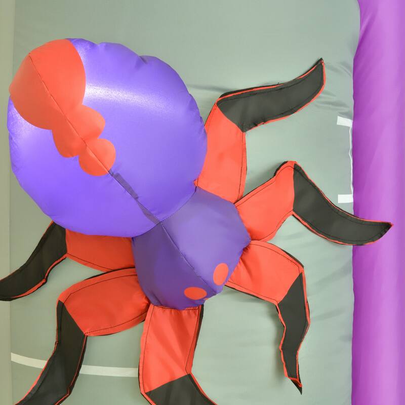 11.8 ft Inflatable Halloween Archway with Ghost Pumpkin Spider Bat LED Lights Waterproof Polyester - 126" W x 48.4" D x 141.7" H