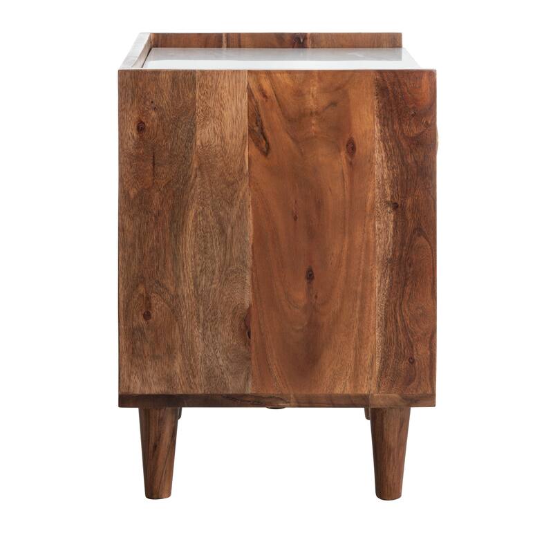 SAFAVIEH Alivia Parquet 1-Drawer 1-Shelf Nightstand