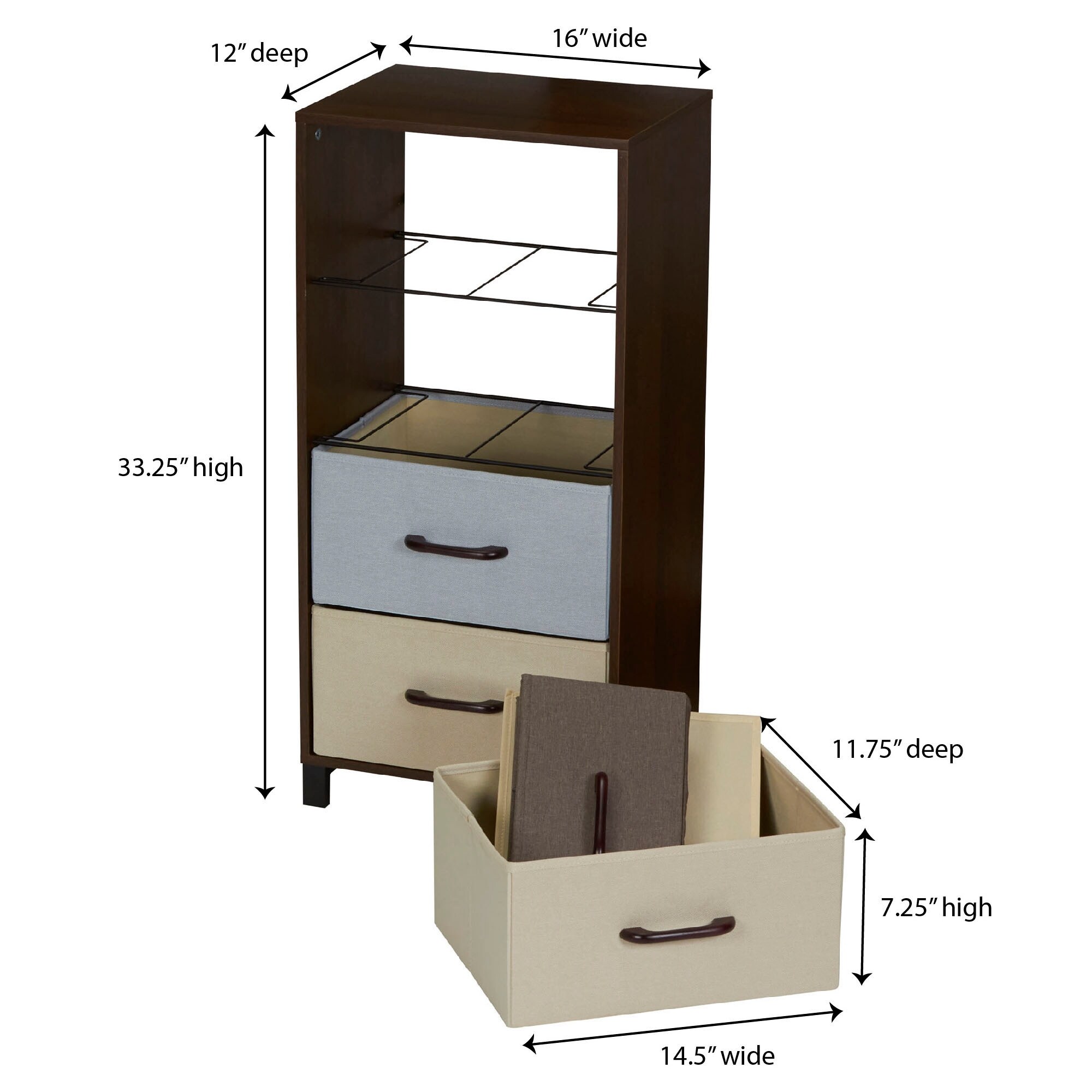 Household Essentials 4-Drawer Storage Chest, Black