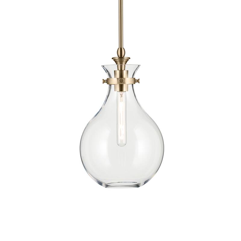 Kichler Lighting Laria 9.75 Inch 1 Light Pendant with Clear Glass in Champagne Bronze