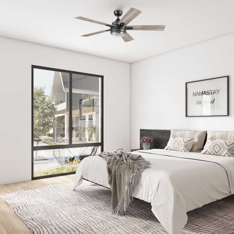 52" Honeywell Myers Park Contemporary Indoor LED Ceiling Fan with Light, Remote Control, Dual Finish Blades