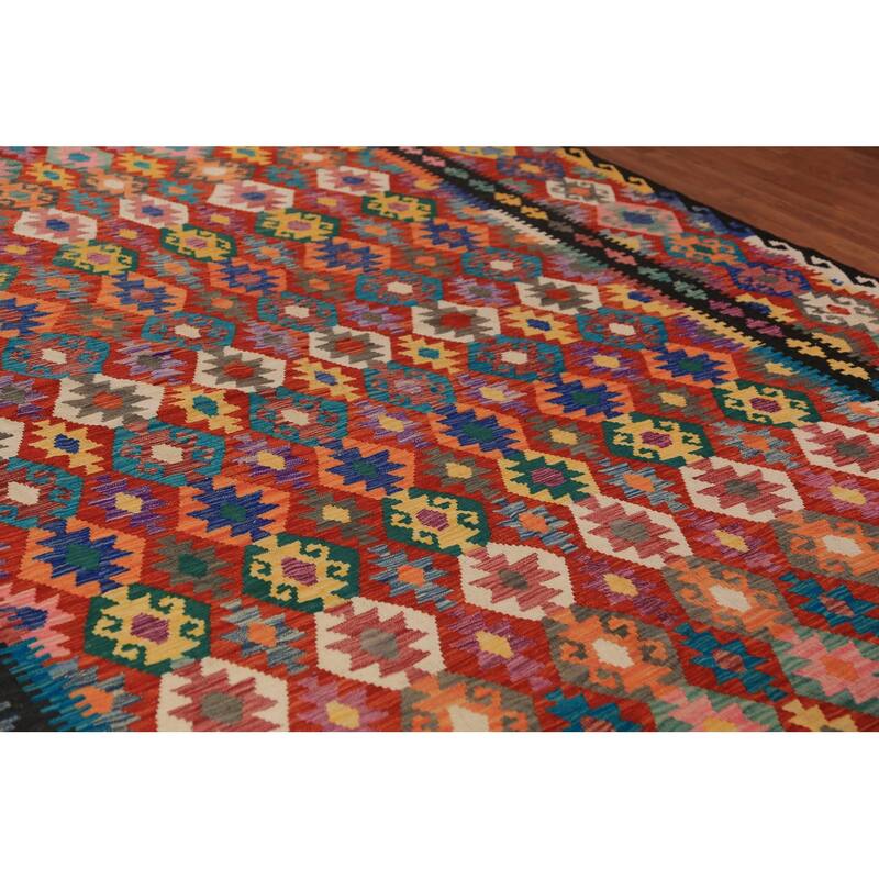 Kilim Oriental Large Rug Hand-Woven Living Room Wool Carpet - 10'0"x 16'3"