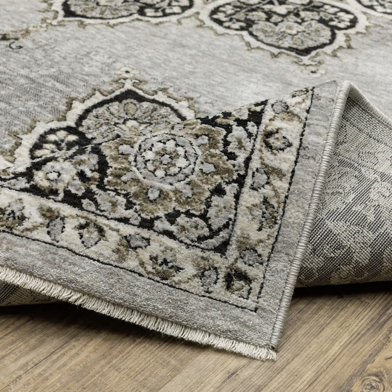Style Haven Cádiz Bohemian Medallion Grey/Charcoal Area Rug