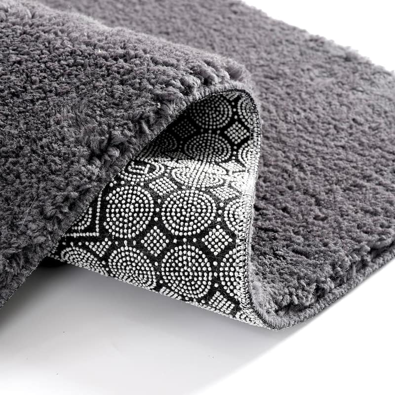3 Piece Bathroom Rugs Set - Non-Slip Bath Rugs for Bathroom Floor