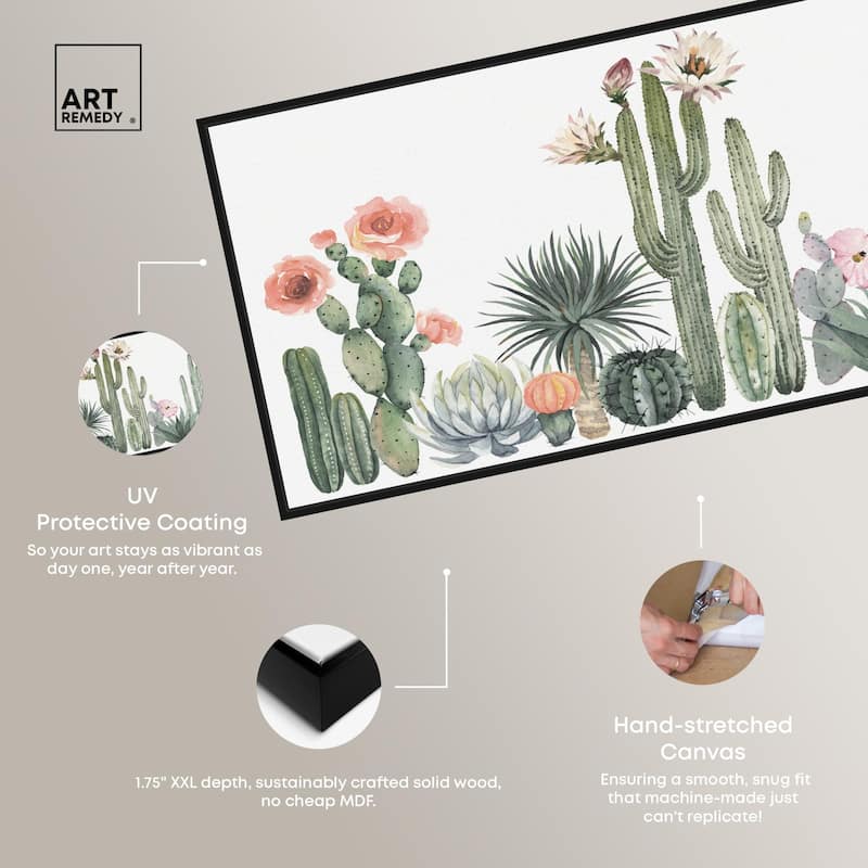 Cactus Desert Shade Panoramic Canvas by Art Remedy