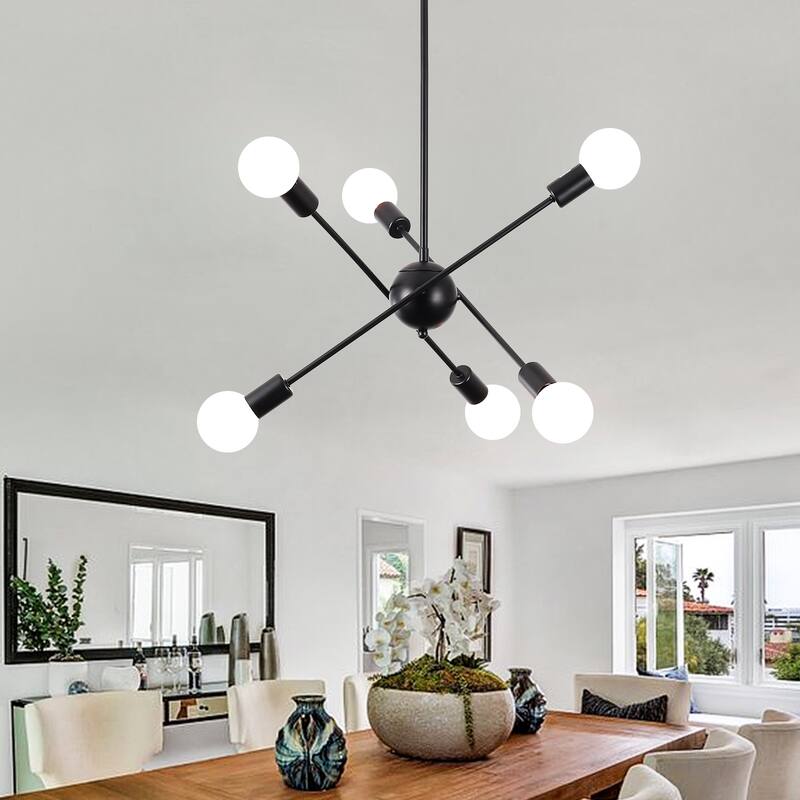6-Light Sputnik Chandelier for Living Room Bedroom