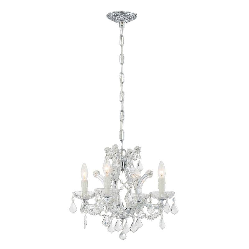 Maria Theresa Clear Italian Crystal/ Chrome 4-light Mini Chandelier - 16.5'' W x 15'' H