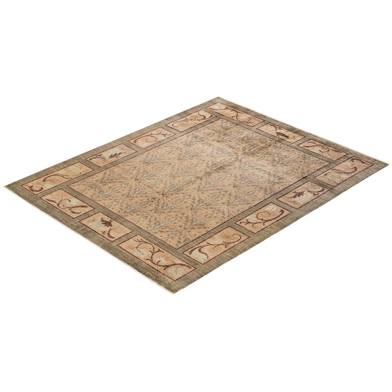 Overton Vibrance One-of-a-Kind Hand-Knotted Area Rug - Green, 6' 1" x 10' 1" - 6' 1" x 10' 1"