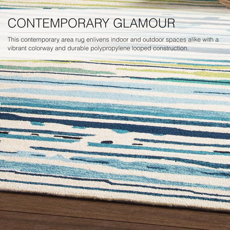 Sketchy Lines Indoor and Outdoor Abstract Area Rug