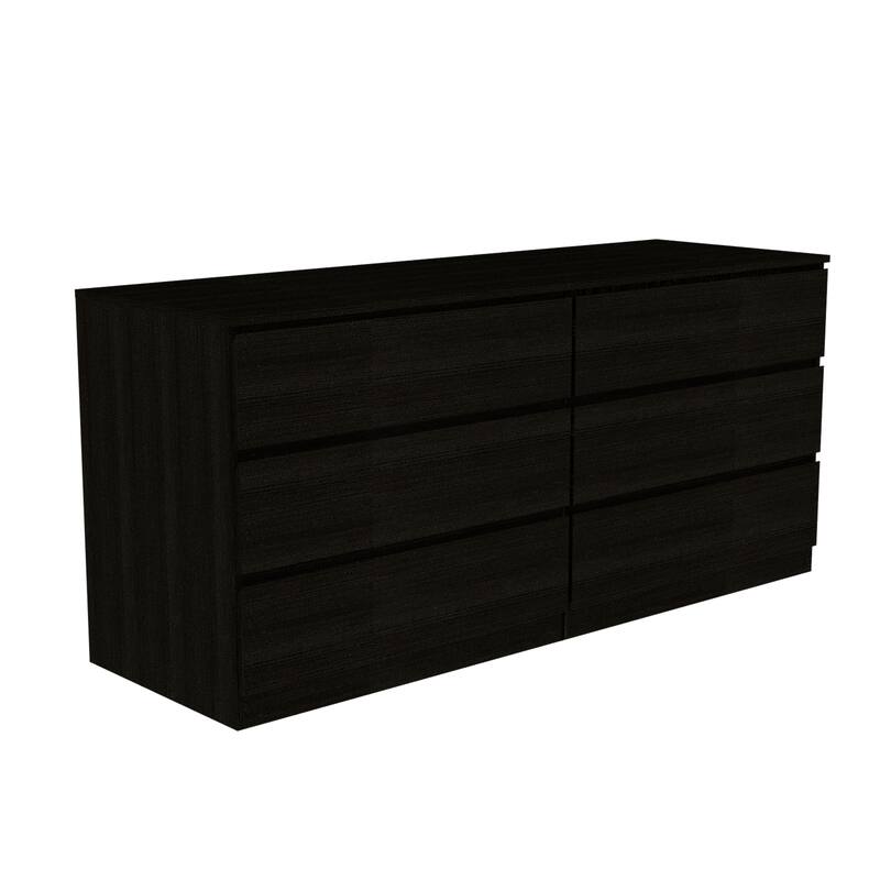 Wooden 6-Drawer Double Dresser