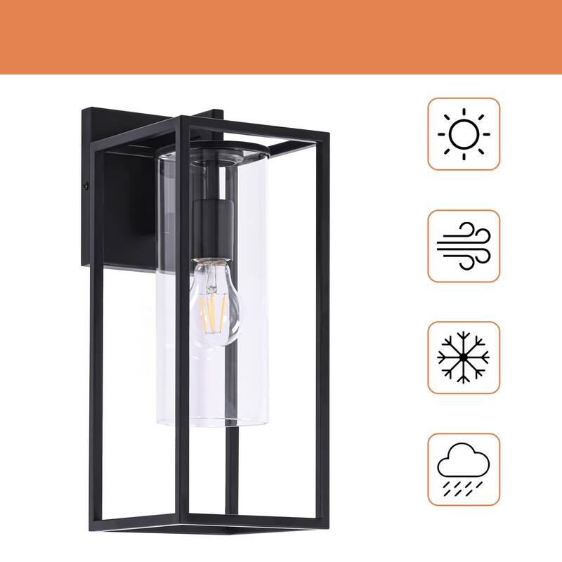 1-Light Outdoor Wall Lights, Outdoor Wall Lantern with Glass Shade
