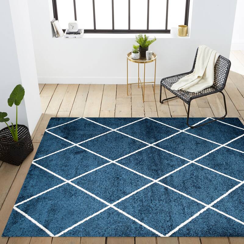 JONATHAN Y Viscon Minimalist Diamond Trellis Area Rug