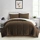 preview thumbnail 40 of 53, Dual-Side Fluffy Soft Comforter Set, Winter Plush Fuzzy Bedding Set Sherpa Brown - King