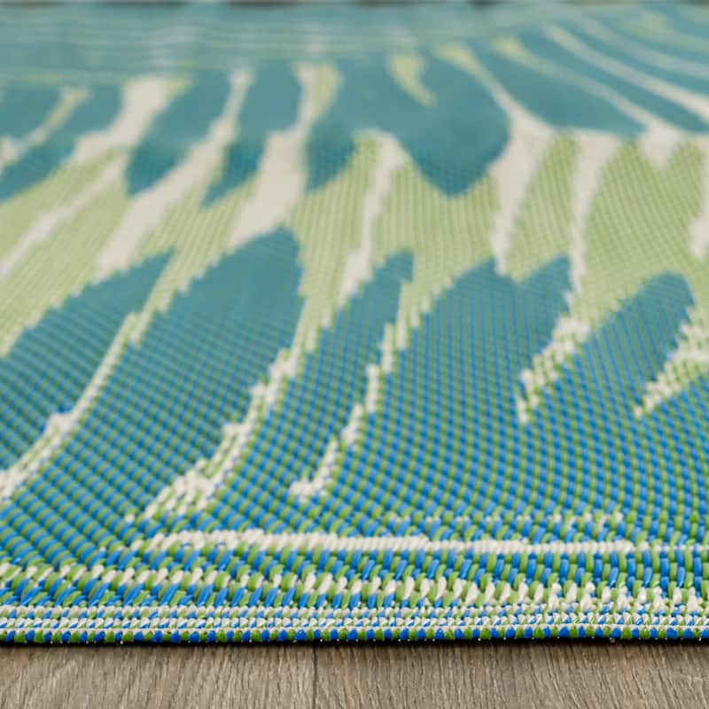 Tropical Floral Reversible Plastic Outdoor Rugs