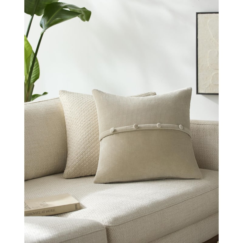 Livabliss Corduroy Quarters Modern Accent Pillow.