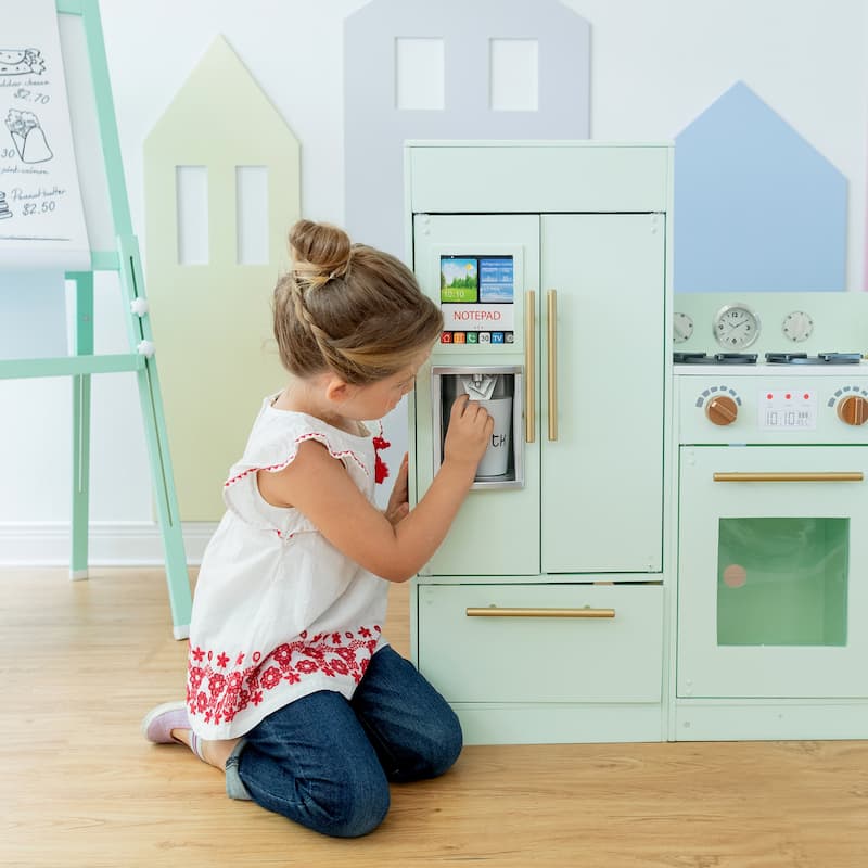 Teamson Kids - Little Chef Charlotte Modern Play Kitchen - Mint / Gold - 41.61" L x 11.81" W x 31.89" H