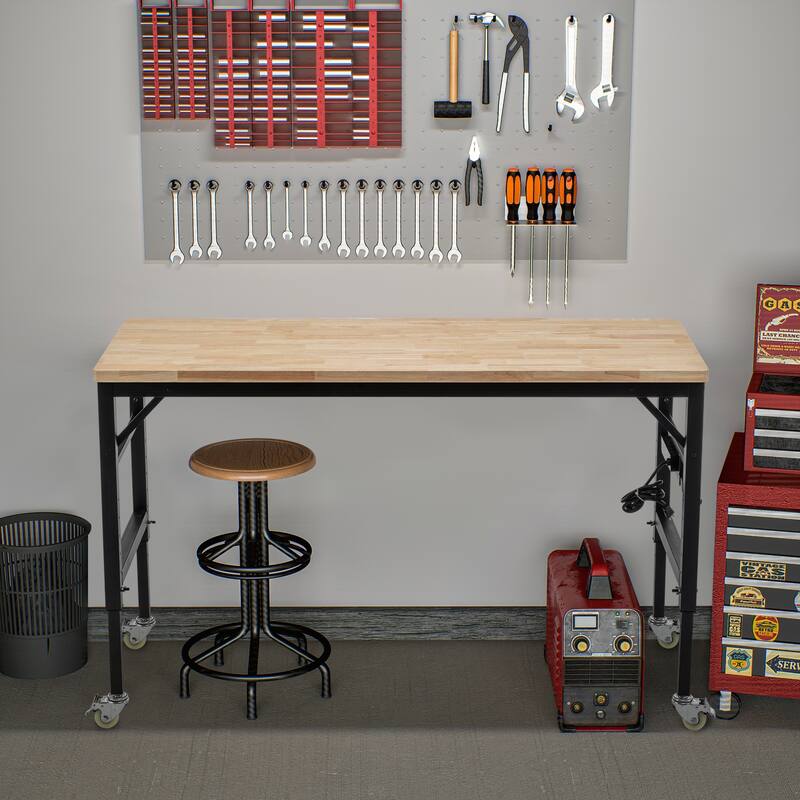 60inch Adjustable Workbench for Garage - Black