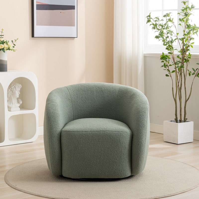 SEYNAR Modern Glam Upholstered 360 Degree Swivel Accent Armchair