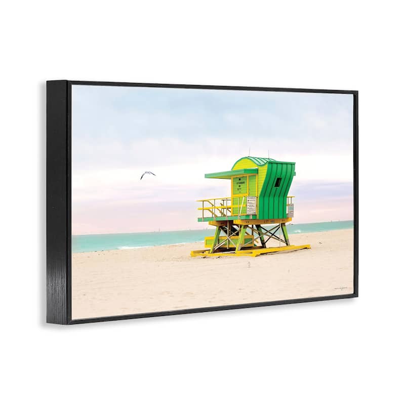 Stupell Lime Green Lifeguard Hut Framed Giclee Art Design By Seven Trees Design