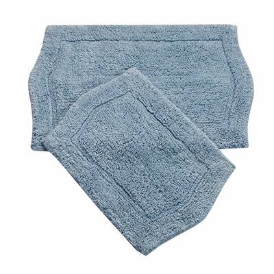 Home Weavers Waterford Collection Genuine Absorbent Cotton 2-Piece Set Bath Rug 21"x34", 24"x40"