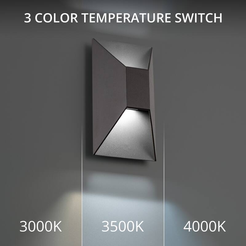 Maglev 10in LED Indoor or Outdoor Wall Light 3-CCT 3000K-3500K-4000K Set to 3000K