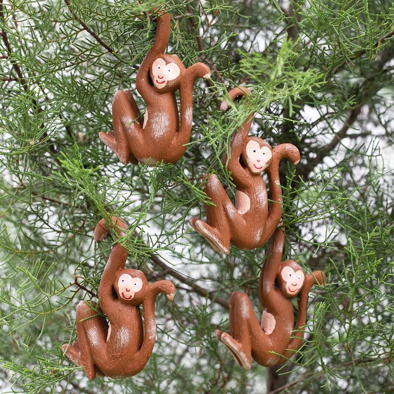 Novica Handmade Joyful Jungle Wood Ornaments (Set Of 4)