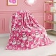 preview thumbnail 31 of 74, Juicy Couture 50"x70" Plush Kids Throw Blankets 50" x 70" - Hot Pink/White