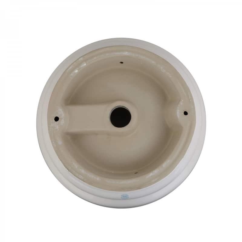 17.75" Round White Ceramic Bathroom Vessel Sink for Vanity Countertop
