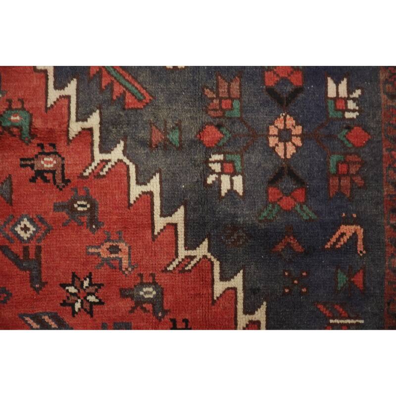 Hand Knotted Oriental 100% Wool Carpet Traditional Tribal Red Shiraz Area Rug - 10' 0'' X 6' 7''