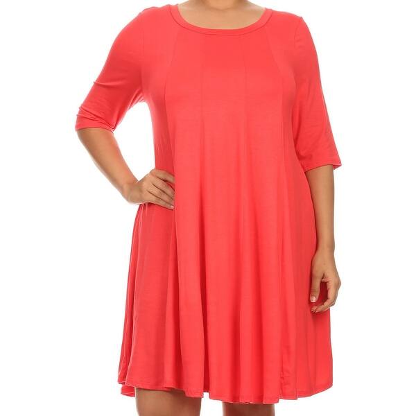 Shop Women Plus Size Solid Short Sleeve Pleat Relax Casual Knit