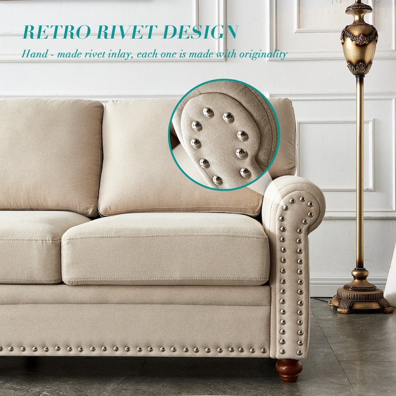 Linen Fabric Upholstery Sofa With Storage