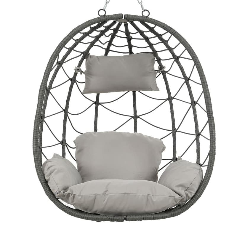 Hanging Egg Chair with Stand - Rattan Swing for Patio & Home
