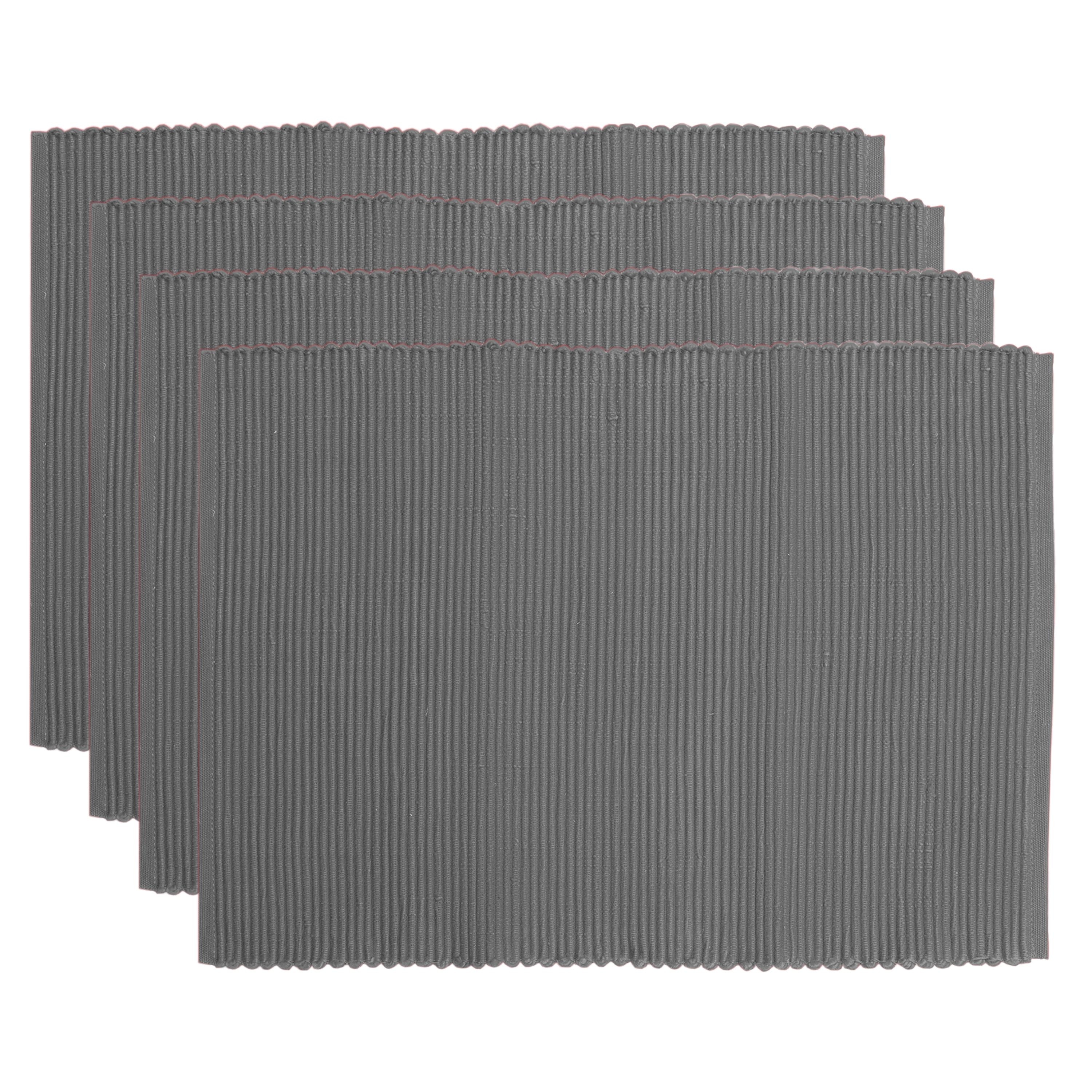 Fabstyles Broadway Set of 4 Solid Cotton Placemats 13x19 On