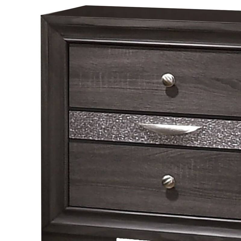 Gray 2 Drawer 26 in. W Nightstand with 1 Jewelry Drawer