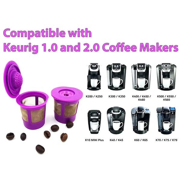Shop Reusable K Cups For All Keurig 2 0 1 0 Brewers Refillable K Cup Filters With Golden Stainless Steel Mesh For All Keurig Kcups Overstock 28216779