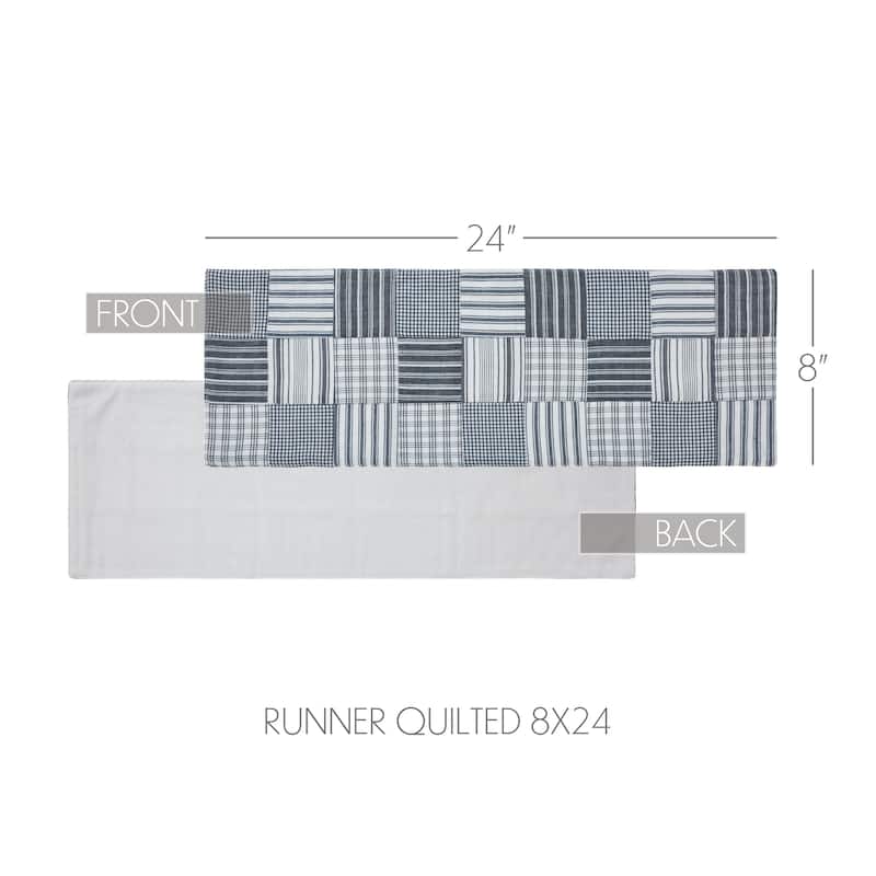 Sawyer Mill Black Runner Quilted 12x36
