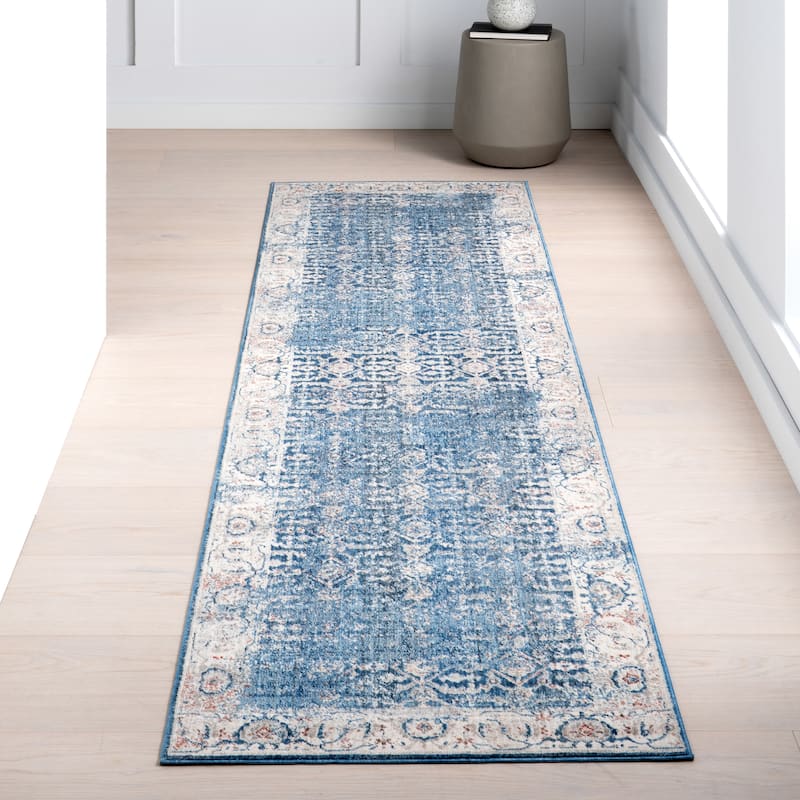 Nuloom Fernanda Faded Persian Area Rug - 2' 6" x 10' - Blue
