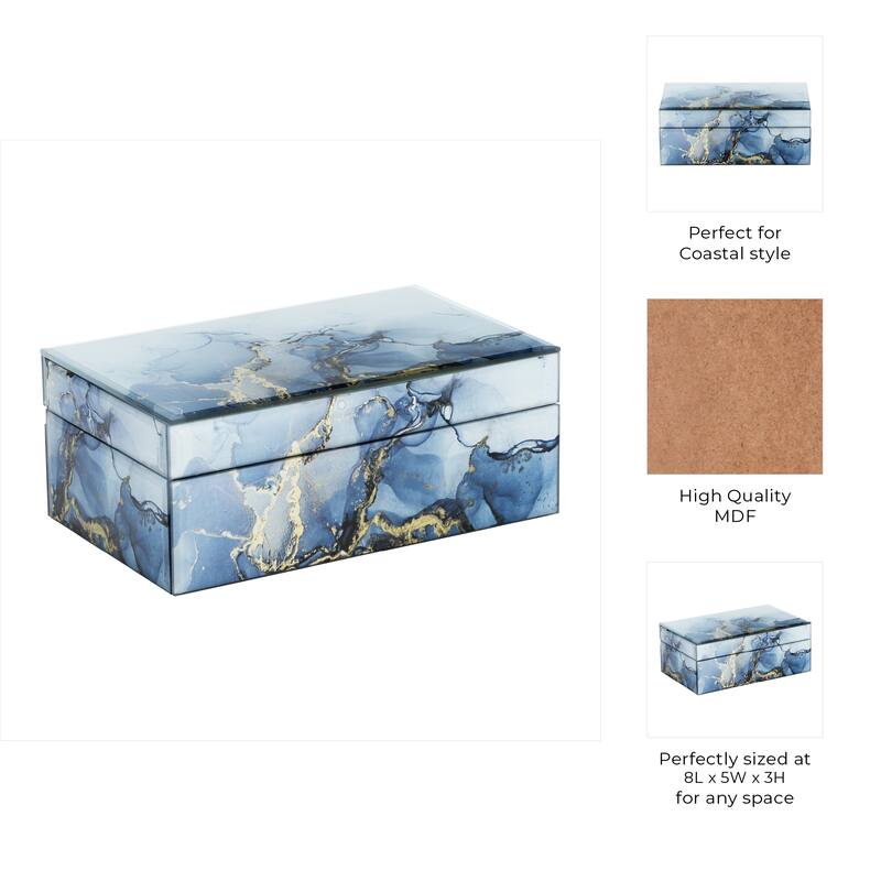 Wood Abstract Finish Lidded Storage Box