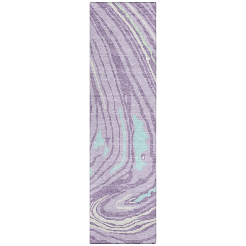 Machine Washable Indoor/ Outdoor Abstract Brushstrokes Chantille Rug