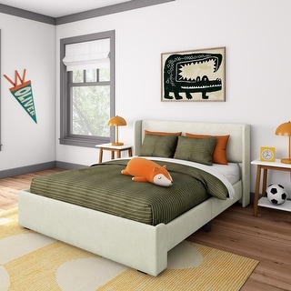 Upholstered Bed with Rectangular Headboard (Queen)