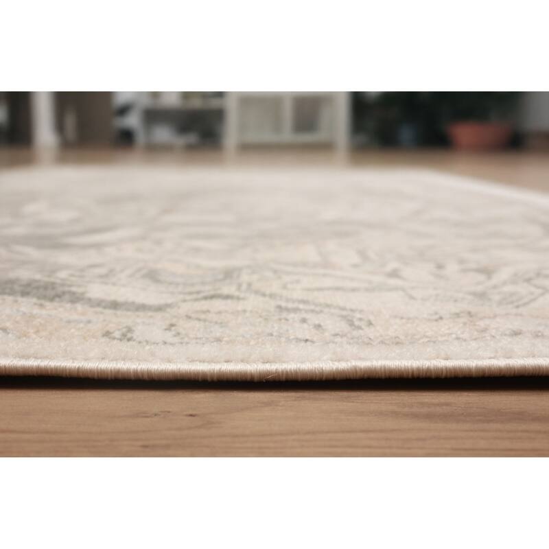 ECARPETGALLERY Machine Woven Addie Beige Area Rug