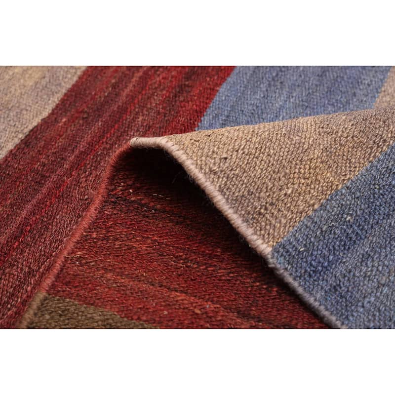ECARPETGALLERY Flat-Weave Boho Multi Color Wool Kilim - 6'5 x 8'8