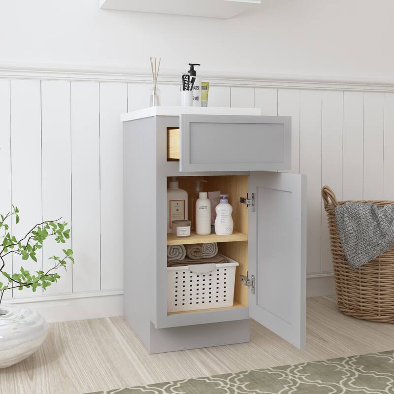 Vanity Art 15" Freestanding Single Base Storage Cabinet with Soft Close Door